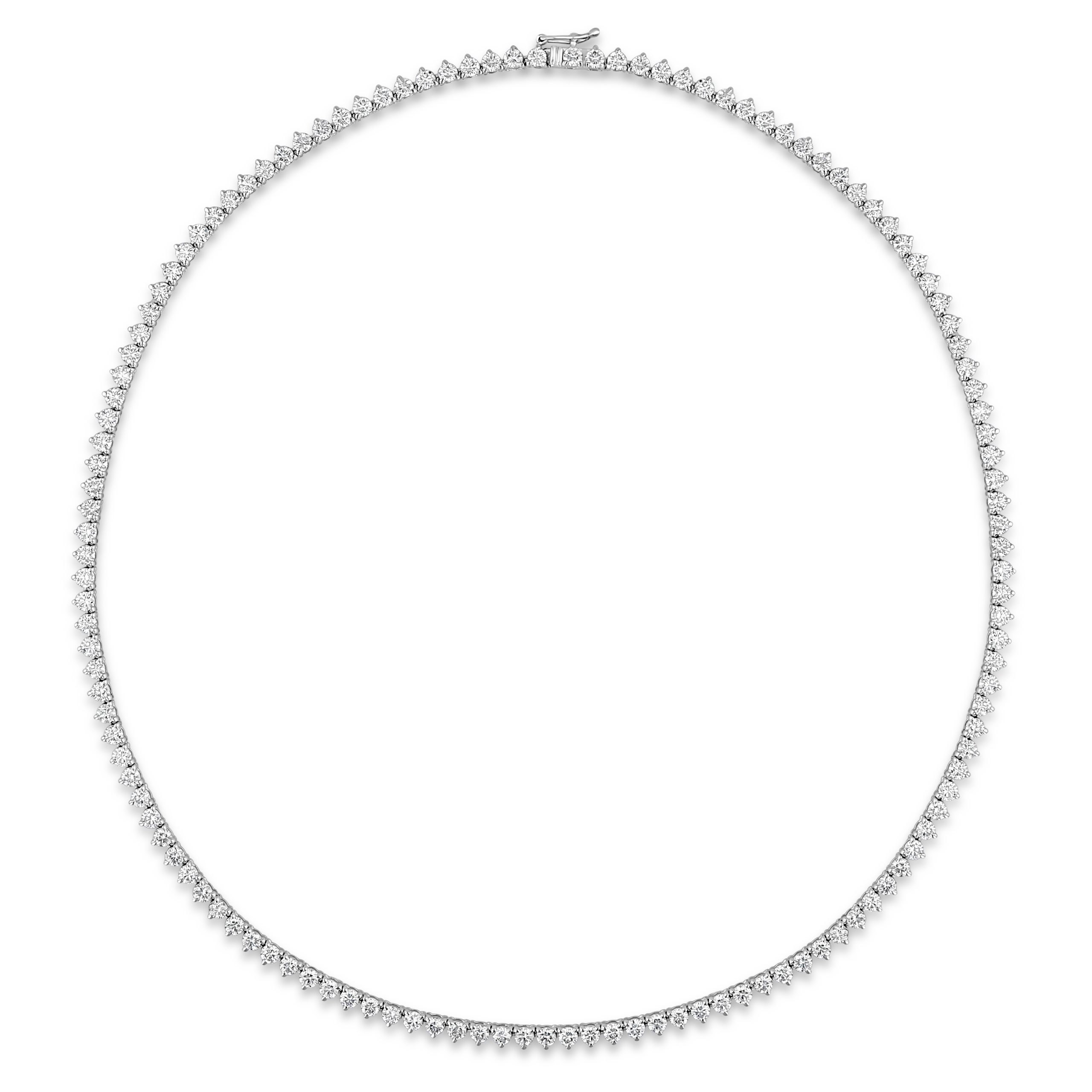 7 Carats 3 Prong Diamond Tennis Necklace - Image 3