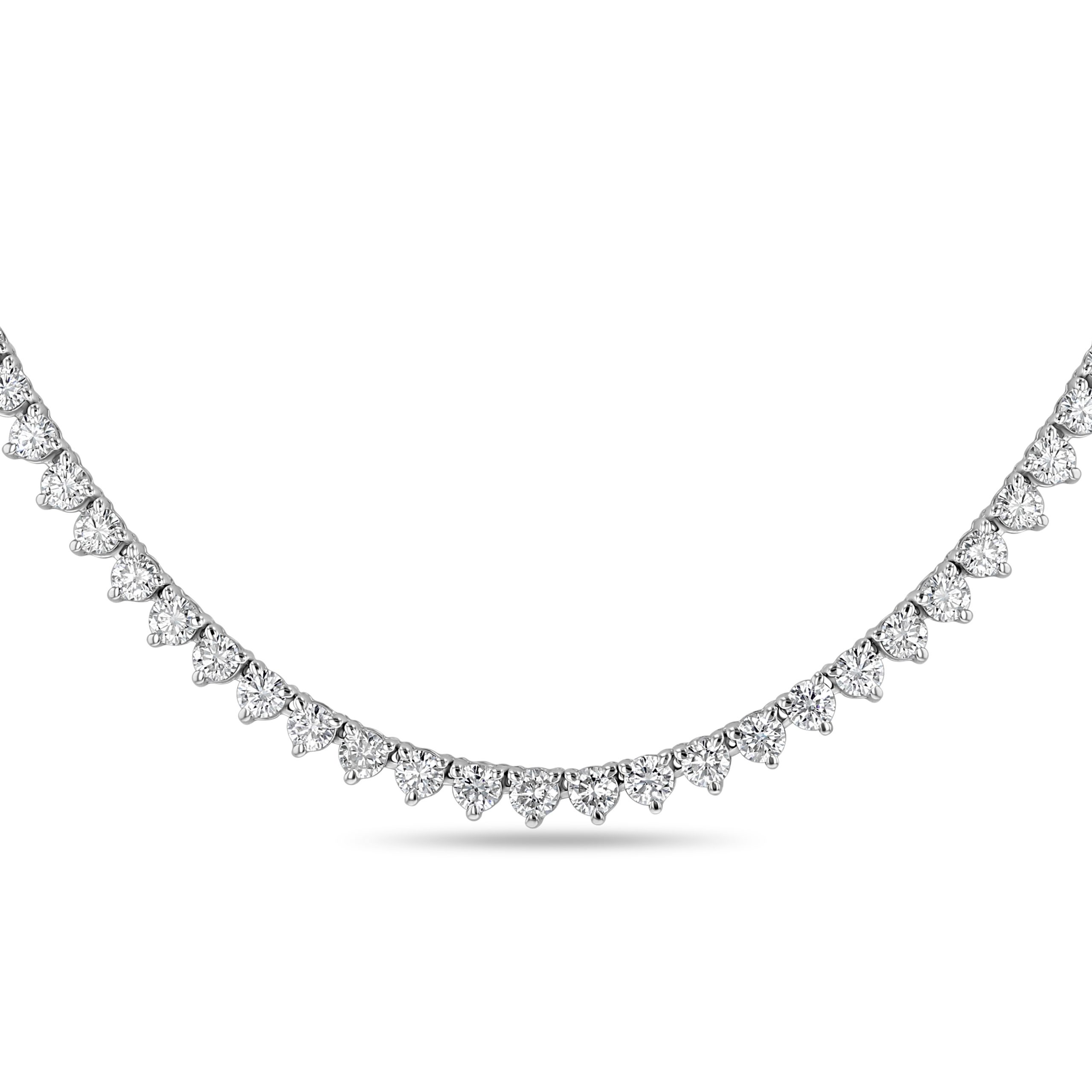 7 Carats 3 Prong Diamond Tennis Necklace - Image 2